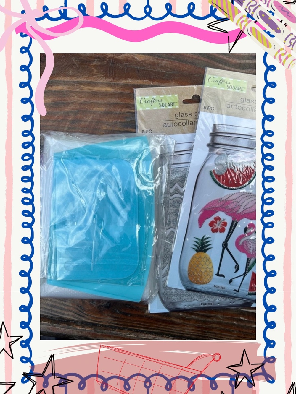 Flamingo Glass Stickers and piping bags/tips
